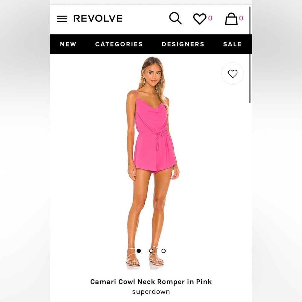 Superdown Camari Cowl Neck Romper in Pink - M